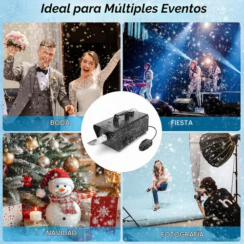 Vista 6 de Wisdomlit - Máquina de nieve de 650 W, fabricante de nieve falsa duradera Negro