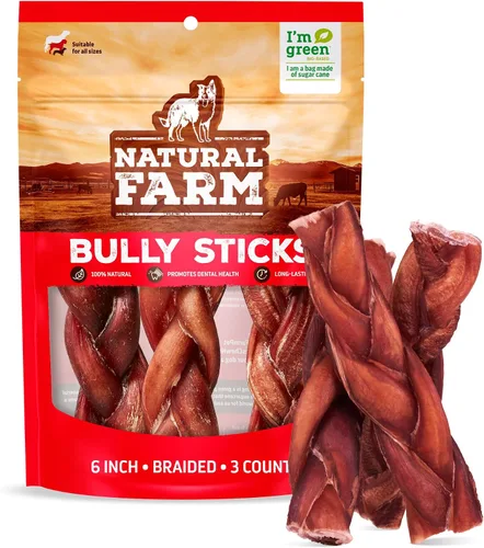 Vista 10 de Natural Farm Palitos Trenzados de Toro Sin Olor (4-5 Pulgadas, Paquete de 5) - 100% Carne de Res Alimentada con Pasto, Sin Granos, Bajos en Grasa
