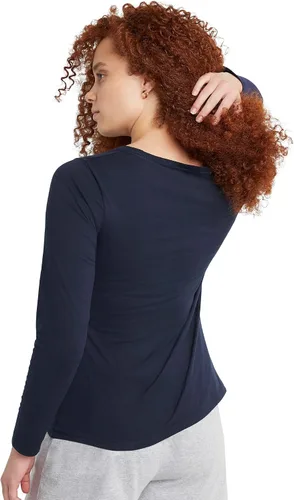 Vista 2 de Hanes - Camiseta ligera de 100 algodón de manga larga para mujer de la gama Originals