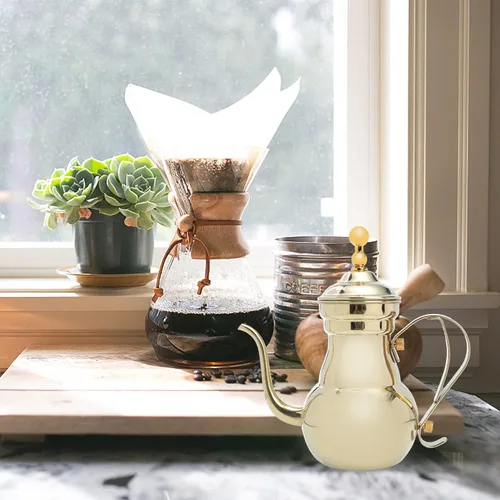 Vista 7 de Zerodeko Cafetera árabe Agua Verter sobre tetera Hervidor de té Hervidor de té Cafetera Infusor Tetera Cafetera Café Cafetera Italiana Mantequilla
