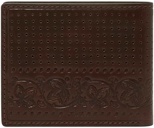 Vista 9 de Fossil Derrick - Cartera plegable de piel con bloqueo RFID y ventana de identificación abatible para hombre