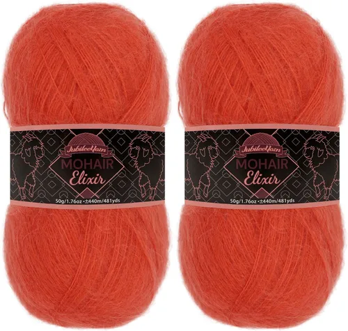 Vista 37 de JubileeYarn Mohair Elixir Yarn - 50g/Skein Baby Wool Blend - Cosmopolitan - 1 Skein