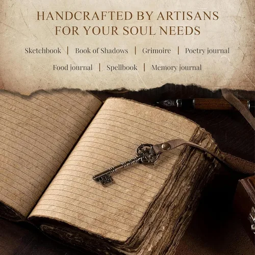 Vista 7 de NomadCraftsCo. Vintage Leather Journal for Men & Women With Lined Pages and Key–7 in x 5 in Leather Bound Writing Notebook for Journaling, Notes &