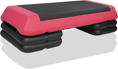 Vista 11 de Escalón de entrenamiento aeróbico ajustable con 4 elevadores para entrenamiento de plataforma de fitness y ejercicio