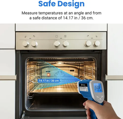 Vista 10 de Etekcity Termómetro infrarrojo láser pistola de temperatura 1080, -58°F ~ 1130°F para carne, alimentos, dulces, pizza, horno, pistola de calor