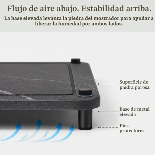 Vista 4 de Golener Tapete de secado de piedra para encimera de cocina, tapete
