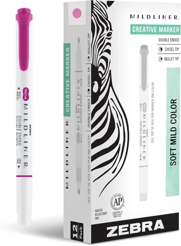 Vista 25 de Zebra Pen Mildliner - Resaltadores de doble punta, puntas anchas y finas, ideales para resaltar la Biblia, sin sangrado, suministros escolares