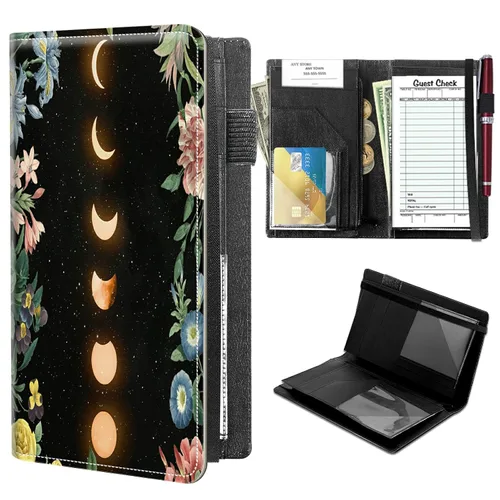 Vista 29 de Libros para Servidores de Alto Volumen, Libro de Servidor de Árbol de Color Artístico con 2 Bolsillos Expandibles de 9 x 5 pulgadas, Lindo Libro