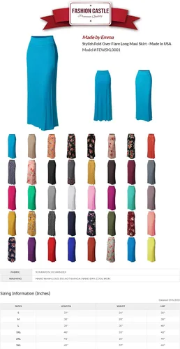 Vista 6 de Falda larga con estilo y dobladillo plegable para mujer