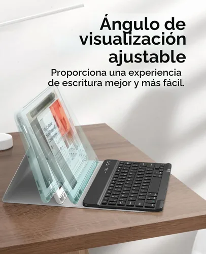 Vista 3 de Funda de teclado para iPad Pro de 12.9 pulgadas (modelo antiguo) 2015 1ª/2017 2ª generación - Teclado Bluetooth inalámbrico recargable, desmontable
