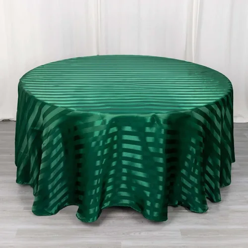 Vista 9 de Efavormart - Mantel redondo de satén a rayas blancas y negras de 120 pulgadas sin costuras para decoración de bodas, fiestas, eventos Negro
