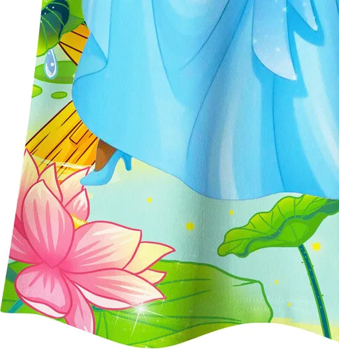 Vista 5 de Vestido de princesa para niñas pequeñas, vestido casual con estampado de dibujos animados