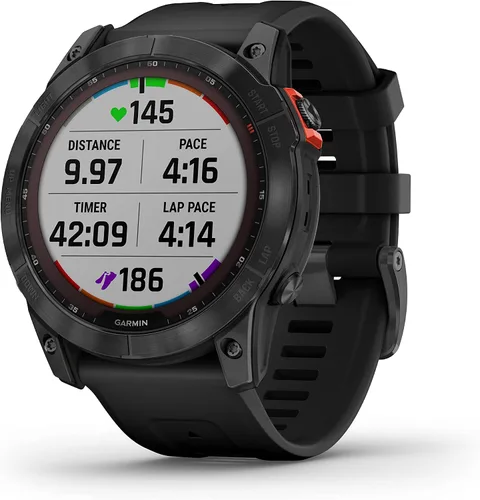 Vista 15 de Garmin Fenix 7X - Reloj GPS multideportivo impermeable con pantalla solar de 1.4 pulgadas con linterna LED integrada y Bluetooth