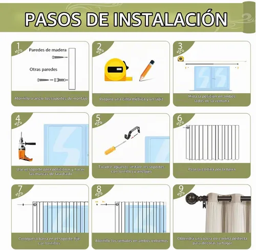 Vista 8 de TANGWIN Barras de Cortina de Granja de Bronce para Ventanas: Barra de Cortina Ajustable de Servicio Pesado de 18-45 Pulgadas para Dormitorio, Sala
