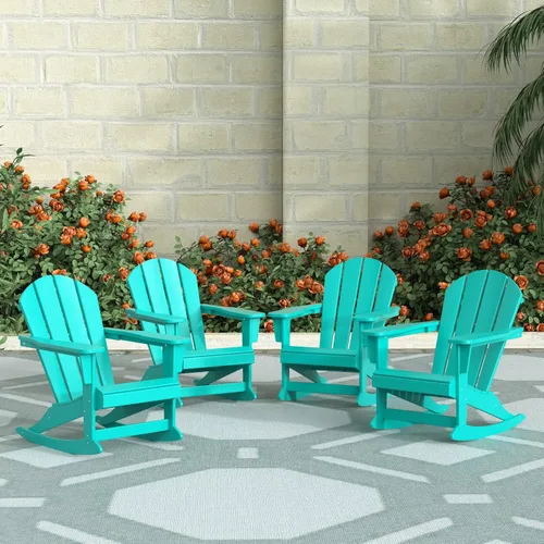 Vista 152 de WestinTrends Silla mecedora Malibu de poliéster para exterior/patio Adirondack, Negra