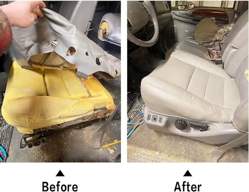 Vista 8 de Priprilod Funda de asiento de repuesto para parte inferior del lado del conductor, color bronceado, compatible con Ford F250 F350 Super Duty Lariat