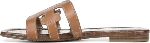 Vista 7 de Sam Edelman Bay Granite - Sandalia plana de cuero sin cordones con punta abierta color verde granito 10