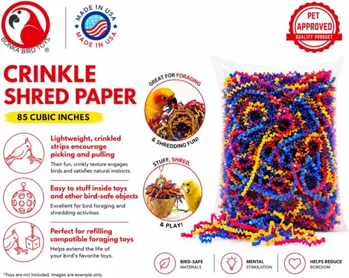 Vista 8 de Bonka Bird Toys 1654 Crinkle Shred Paper Multicolor