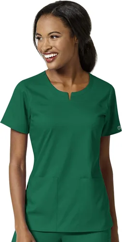 Vista 6 de Wink PRO - Camiseta médica con cuello de muesca y 4 bolsillos para mujer Negro