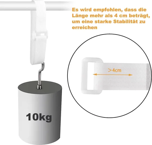 Vista 4 de Correas de cable ajustables de 16 pies con hebillas, longitud de corte libre, bridas de cable de sujeción reutilizables blancas, correa de seguridad