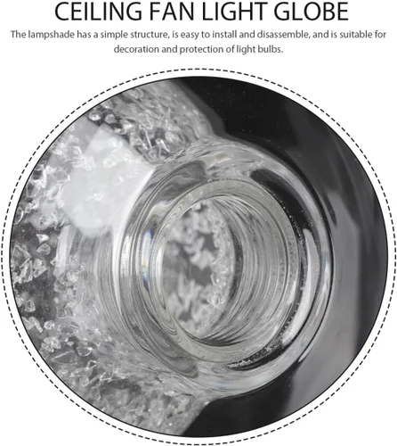 Vista 4 de Angoily Pantalla de cristal G9 de repuesto de doble capa transparente para luz de globo de 3.9 pulgadas, pantalla de lámpara de techo