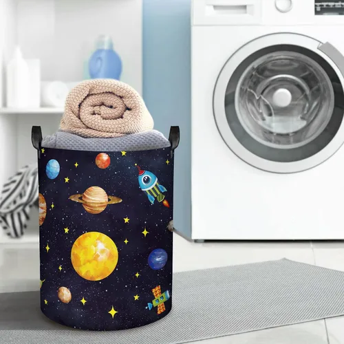 Vista 3 de Clastyle Space Planets - Cesta de almacenamiento plegable para niños, 45L