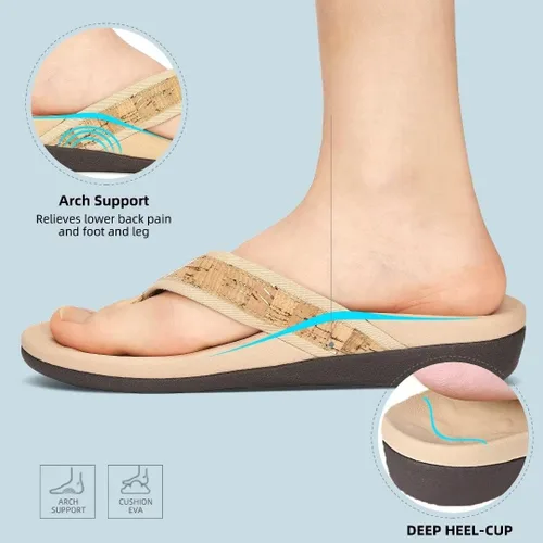 Vista 4 de QLEYO Cómodas sandalias para caminar para mujer con soporte de arco, las mejores sandalias para fascitis plantar para aliviar el dolor de pies