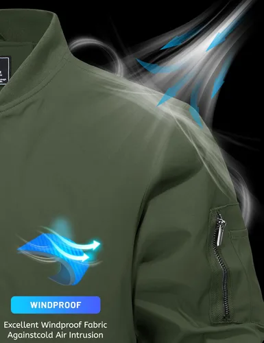 Vista 3 de TACVASEN Chaquetas bomber para hombre, chaqueta acolchada térmica, resistente al agua, abrigos de invierno cálidos
