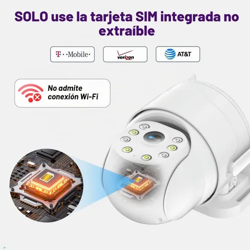 Vista 8 de KKB Cámara de seguridad celular 4G LTE, cámara celular con cable, tarjeta SIM integrada para exteriores/interiores, plan de datos ilimitado, sin