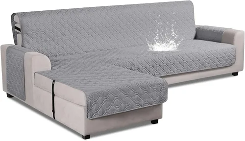 Vista 30 de VANSOFY Fundas de Sofá Seccional Mejoradas 100% Impermeables en Forma de L Funda Reversible para Chaise Lounge Funda Protectora de Sofá Seccional