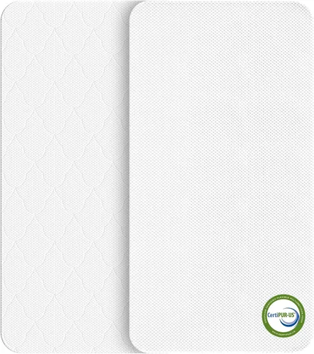Vista 8 de Colchón Ovalado para Moisés de 30x18: Colchón para Moisés de Espuma Viscoelástica con Gel de Doble Cara de 2" de Grosor Compatible con Halo