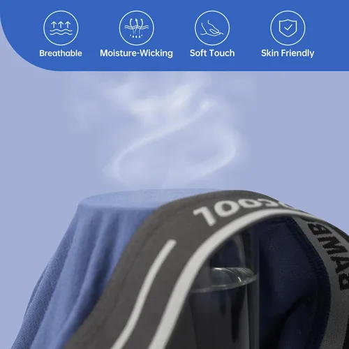 Vista 3 de BAMBOO COOL Calzoncillos tipo bóxer para hombre, paquete de 4 unidades, ropa interior suave y transpirable de viscosa de bambú para hombres
