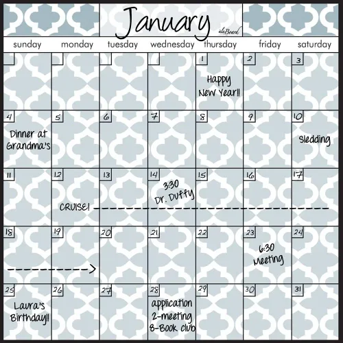 Vista 2 de Calendario de borrado en seco Negro