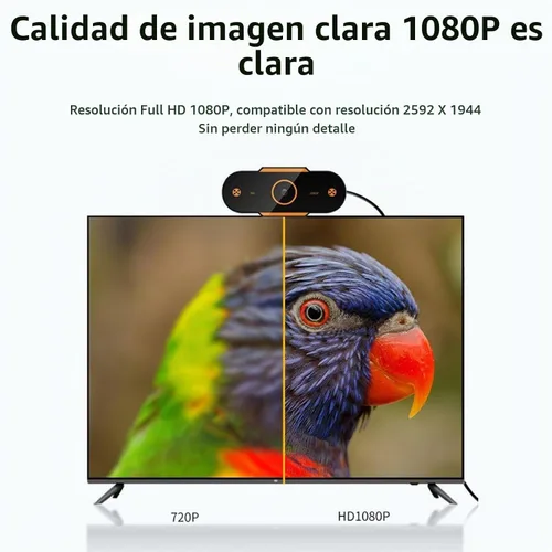 Vista 6 de Cámara de transmisión 1080p HD Webcam USB Pc Cámara web para PC Gaming Computadora Cámaras Web para computadora de escritorio Accesorios