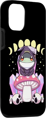Vista 3 de Funda para iPhone 15 Pastel Goth Kawaii Mushroom Moon Phase Grim Reaper Frog Case