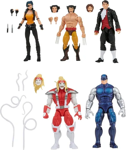 Vista 3 de Marvel Legends Series Wolverine - Paquete de 5 – Omega Red, Cyber, Callisto, Jason Wyngarde y 13 accesorios – Exclusivo de Amazon