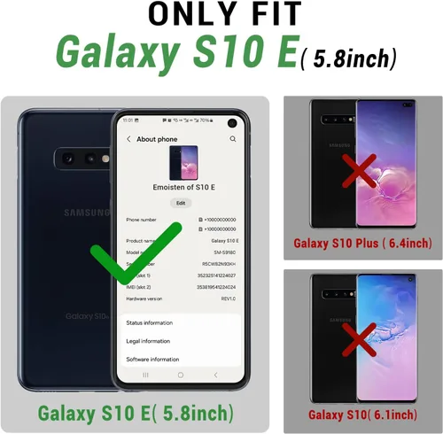 Vista 2 de SUANPOT Funda de piel tipo cartera para Samsung Galaxy S10e de 5.8 pulgadas (sin S10 de 6.2 pulgadas) con bloqueo RFID, tarjetero para tarjetas