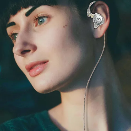 Vista 57 de KZ Castor - Auriculares intrauditivos, sonido de graves mejorado HiFi, IEMs aislantes de ruido ajustables, auriculares con cable de doble