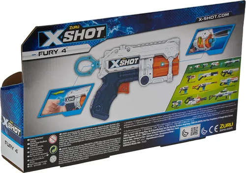Vista 2 de X-Shot Excel Fury 4 - Lanzador de dardos de espuma (16 dardos) de ZURU