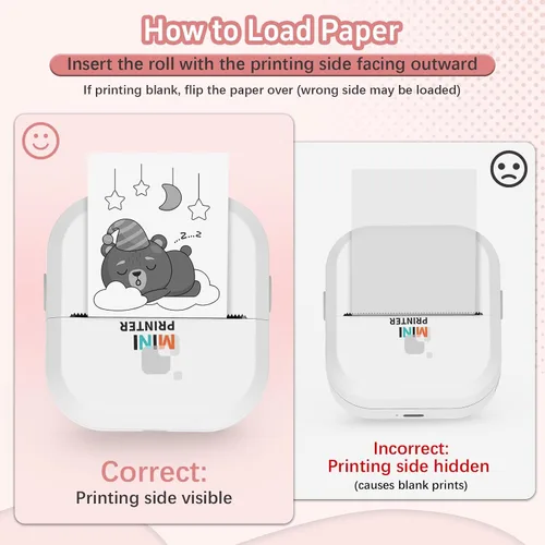 Vista 7 de Impresora de Pegatinas - Impresión Rápida de 24"/Min - Impresora Bluetooth Sin Tinta y Fabricante de Pegatinas con 13 Rollos de Papel, Impresora