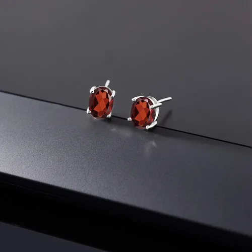 Vista 131 de Gem Stone King Aretes de oro de 14 quilates con piedra natal ovalada de 0.315 x 0.236 in Aretes de oro para mujer