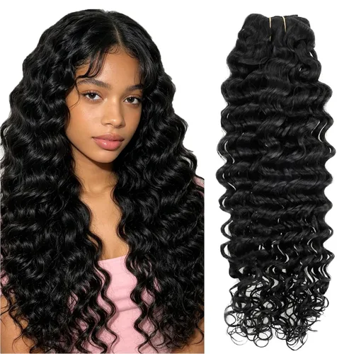 Vista 14 de Hetto Extensiones de cabello humano rizado con clip, color negro, 14 #1 Negro Azabache