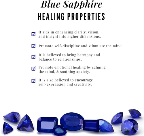 Vista 6 de Natural Blue Sapphire Diamond Eternity Wedding Band Ring, AAA Quality 10K oro blanco