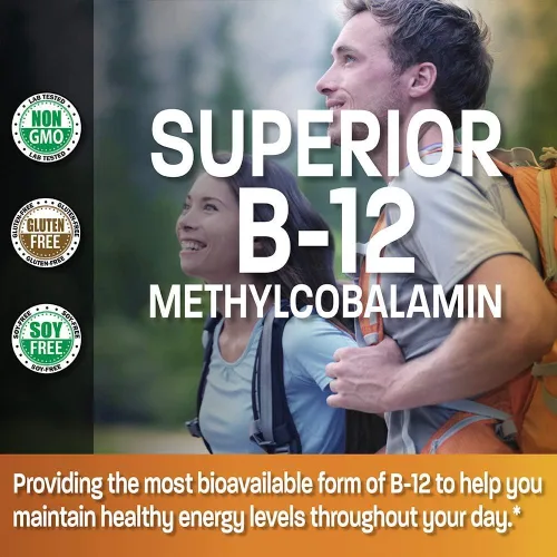 Vista 9 de Bronson Polvo de proteína hidrolizada de péptidos marinos de colágeno + metilo B12 5000 mcg de vitamina B12 metilcobalamina