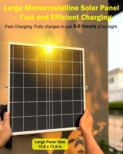 Vista 2 de Engrepo Luz solar al aire libre, 10000LM Luces Solares del atardecer al amanecer Auto On/Off Luz de inundación de seguridad alimentada por energía