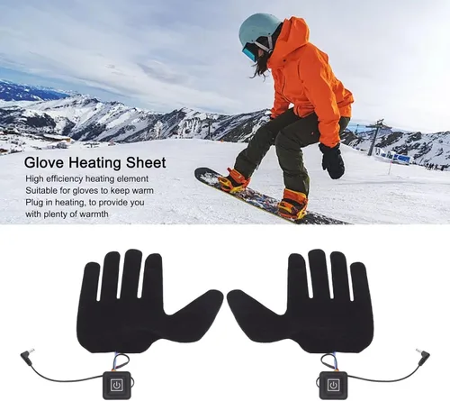 Vista 2 de Guantes calefactables con batería eléctrica para hombres y mujeres, calentadores de manos con pilas recargables, forros para equitación, esquí