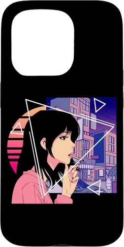 Vista 14 de Retro 80's Japanese Lofi Vaporwave Aesthetic Sad Anime Girl Case for iPhone 17