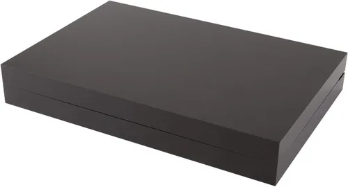 Vista 2 de TIZO Elegante juego de backgammon de Lucite negro de 18 pulgadas, chips de Lucite y tazas con cierre magnético, decoración elegante y práctica