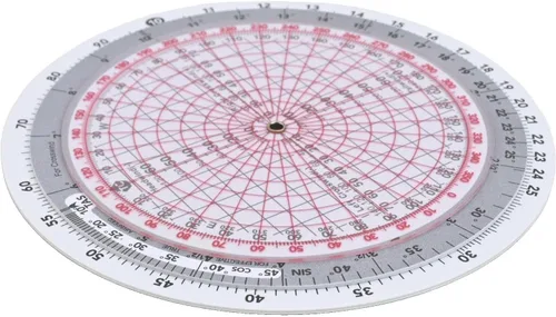 Vista 4 de E6B-R Flight Computer Aviation Plotter Slide Rule for Flight Training, Plastic Navigation Calculator with Wind Side for Distance Fuel Time(E6B-R2)