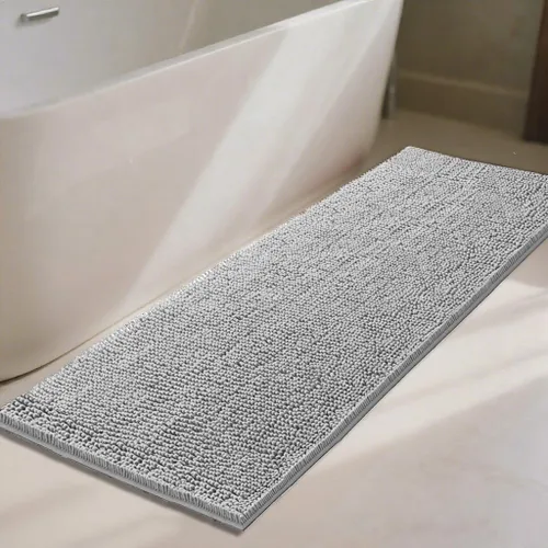 Vista 17 de Alfombras de baño de 47 x 17 pulgadas, súper absorbentes, suaves, gruesas, lavables a máquina, tapete de baño de felpilla antideslizante, tapete